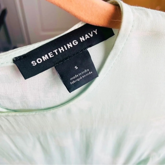 SOMETHING NAVY Easy Flirty Teal Chalk Etch floral Minidress Small - Picture 8 of 8